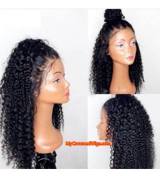 Bouncy wave Brazilian virgin human hair 370 Lace Frontal Wigs [MCW385]