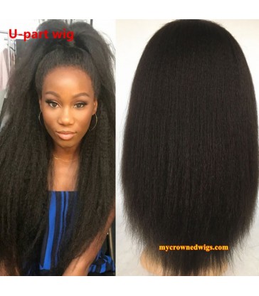 Brazilian virgin italian yaki U part wig -[MCW701]