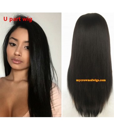 Brazilian virgin light yaki U part wig -[MCW702]