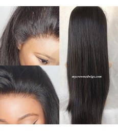 Brazilian Virgin Silk Straight Silk Top Lace Front Wig -【MCW601】