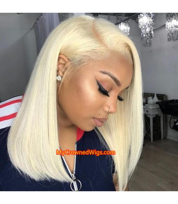 Brazilian virgin blonde color summer bob lace front wig -[MCWBB1]