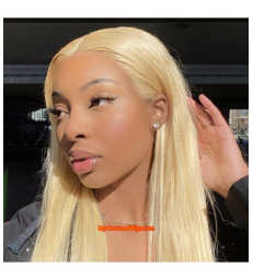 Brazilian virgin color 613 straight glueless full lace wig [MCW289]