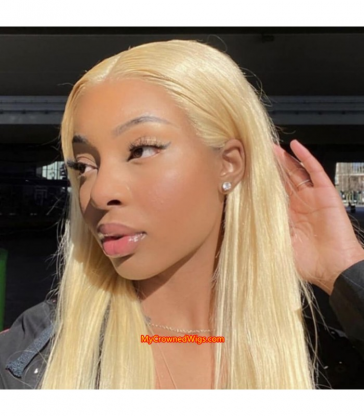 Brazilian virgin color 613 straight full lace wig