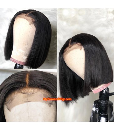 Brazilian virgin human hair 3.5*4 silk based lace front bob wig [MCW803]