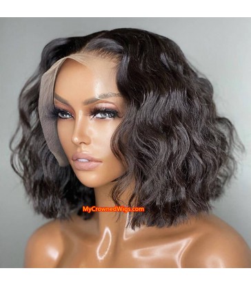 Brazilian Virgin Short Wave Bob 370 lace frontal Wig [MCW393]