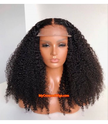 Tight deep curly 5*5 undetectable HD lace closure human hair wig【hcw002】