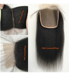 Brazilian Virgin Kinky Straight Silk Based Closure -【MCW924】