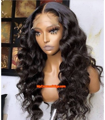 5*5 undetectable loose wave HD lace closure human hair wig【hcw006】