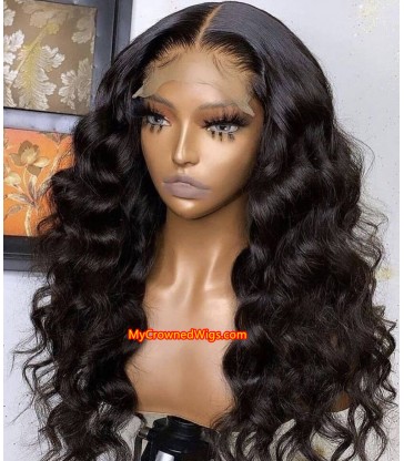 5*5 undetectable loose wave HD lace closure human hair wig【hcw006】