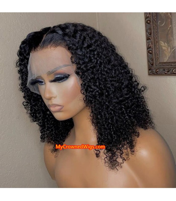 Stock Brazilian virgin human hair Sexy curly 360 frontal wig -[MCW333]