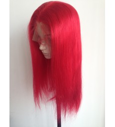 Brazilian virgin silk straight red color 360 frontal lace wig [MCW369]