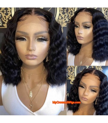 Brazilian Virgin Natural Wave bob 360 lace frontal Wig [NW001]