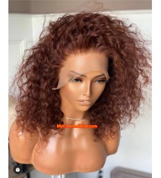 Preplucked hairline colored curly human hair 360 lace front wig [BH008]