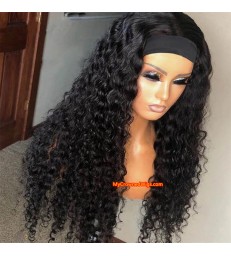 Headband Wig Curly wave Beginner Friendly Virgin Human Hair Wig 【HW002】