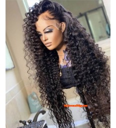 Pre-plucked hairline romantic curly human hair 360 lace front wig [lf008]