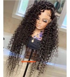Preplucked hairline romantic curly human hair 360 lace front wig [lf008]