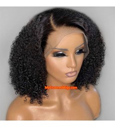Curly bob 360 lace front human hair wig pre plucked with baby hair【MCW377】