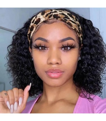 Curly Bob Human Hair Beginner Friendly Headband Wig 【HW005】