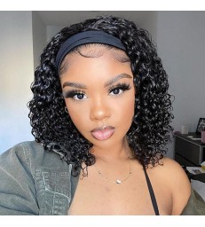 Curly Bob Human Hair Beginner Friendly Headband Wig 【HW005】