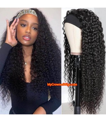 Ready to Wear Headband Wig Kinky Curly Beginner Friendly Virgin Human Hair Wigs [HW006]