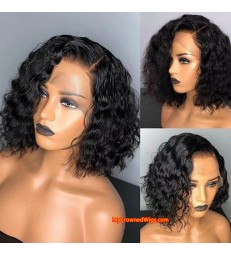 Pre Plucked 360 Lace Wig Curly Bob Virgin Hair-[MCW368]