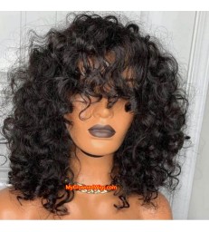 Brazilian virgin human hair Natural curly 360 wigs--[MCW999]