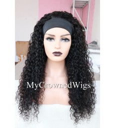Headband Wig Curly wave Beginner Friendly Virgin Human Hair Wig 【HW002】