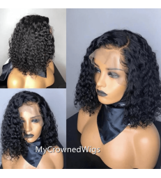 Virgin Human Hair Pre-Plucked Deep Curly Bob 360 Lace Wig--【MCW368】