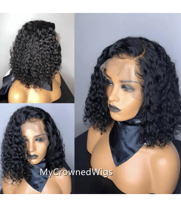 Stock Virgin Hair Deep Curly Bob 360 Lace Wig -【MCW368】