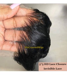 HD Lace Closure 5×5 inch Straight Human Hair Swiss Lace Closure [hc001]