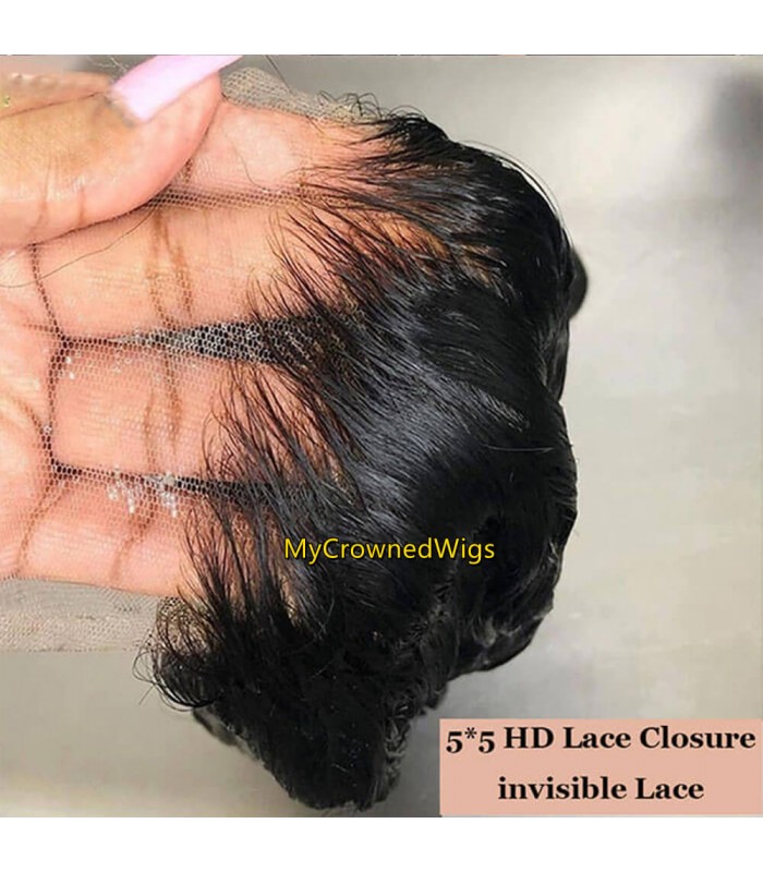 HD Lace Closure 5×5 inch Straight Human Hair Swiss Lace Closure