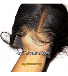 Pre-plucked 4*4 Closure Straight Lace Front Wig Virgin Human Hair [lc003]]
