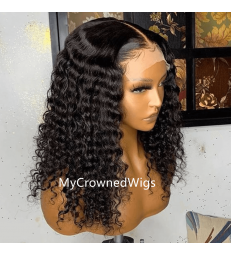 5*5 undetectable curly HD lace closure human hair wig【hcw104】