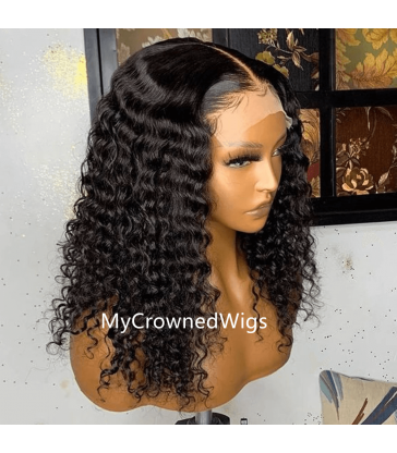 5*5 undetectable curly HD lace closure human hair wig【hcw104】