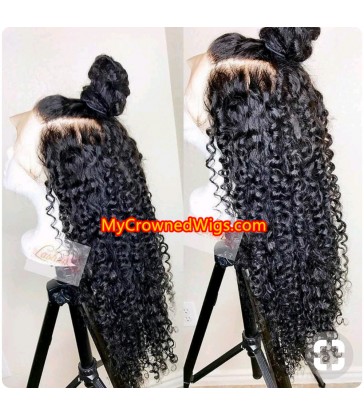 Brazilian virgin Spanish curl bleached knots lace front wig-[MCW931]