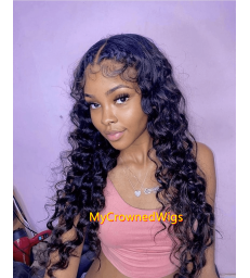 Brazilian virgin beyonce wave bleached knots full lace wig-[mcw004]