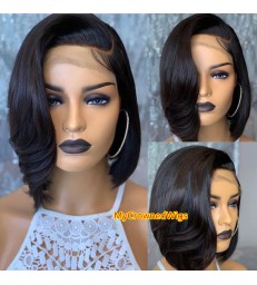 Brazilian virgin sexy bob bleach knots 13*6 lace fontal wig--[MCW666]