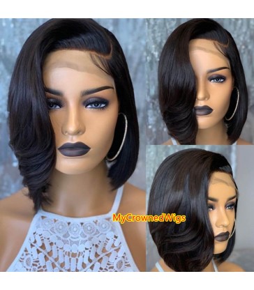 Brazilian hair sexy bob bleach knots 13*6 lace fontal wig--[MCW666]