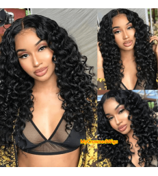 Brazilian Virgin Human Hair Spanish Wavy Full Lace Wig -【MCW007】