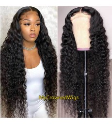 Brazilian virgin deep wave bleached knots full lace wig-[mcw213]