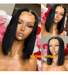 Brazilian virgin middle parting straight bob full lace wig [FL002]