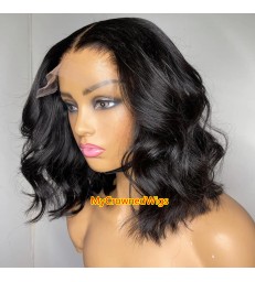 Short Wave Bob Cut 5x5 HD Lace Closure Human Hair Wig -【HCW109】