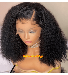 5*5 undetectable water curly HD lace closure human hair wig【hcw110】