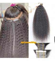 Tape In Extensions Kinky Straight Virgin PU Skin Tape Human Hair Weft【tape02]
