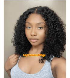 Stock Brazilian Virgin Hair Beyonce Curly 360 Frontal Wig -【MCW358】