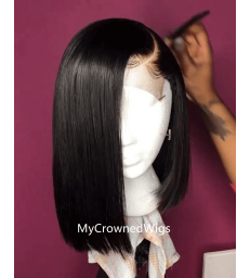 Side parting straight bob 13*6 lace front human hair wig【LF111】