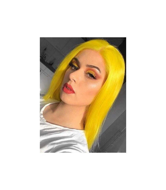【CLEARANCE】 VIRGIN HAIR SILK STRAIGHT YELLOW COLOR 13X4.5 LACE FRONT WIG