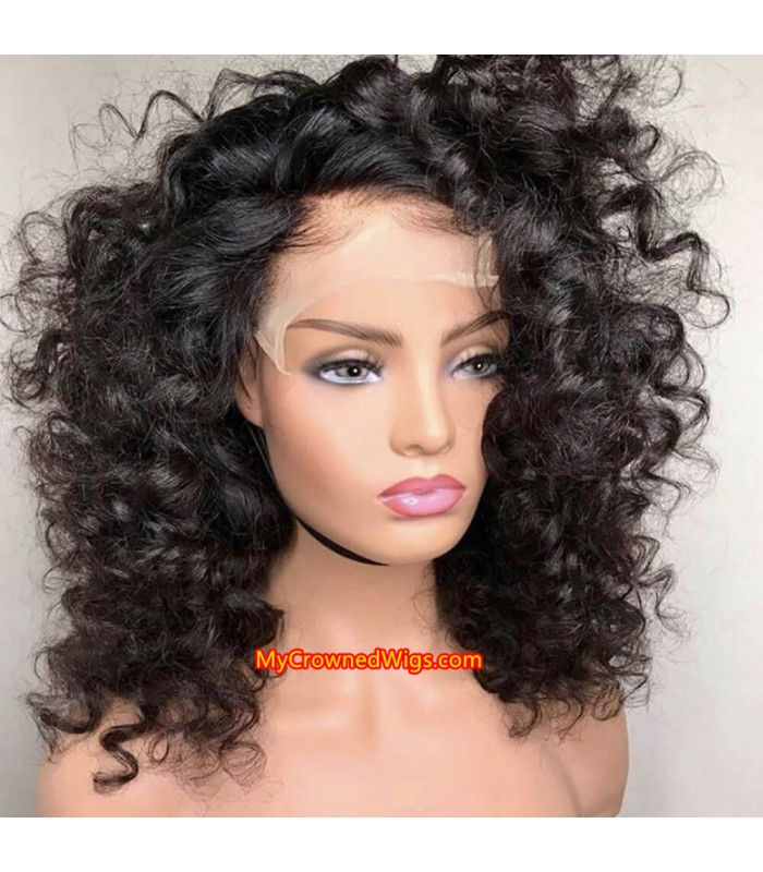 5*5 undetectable Big curls HD lace closure human hair wig【hcw382】