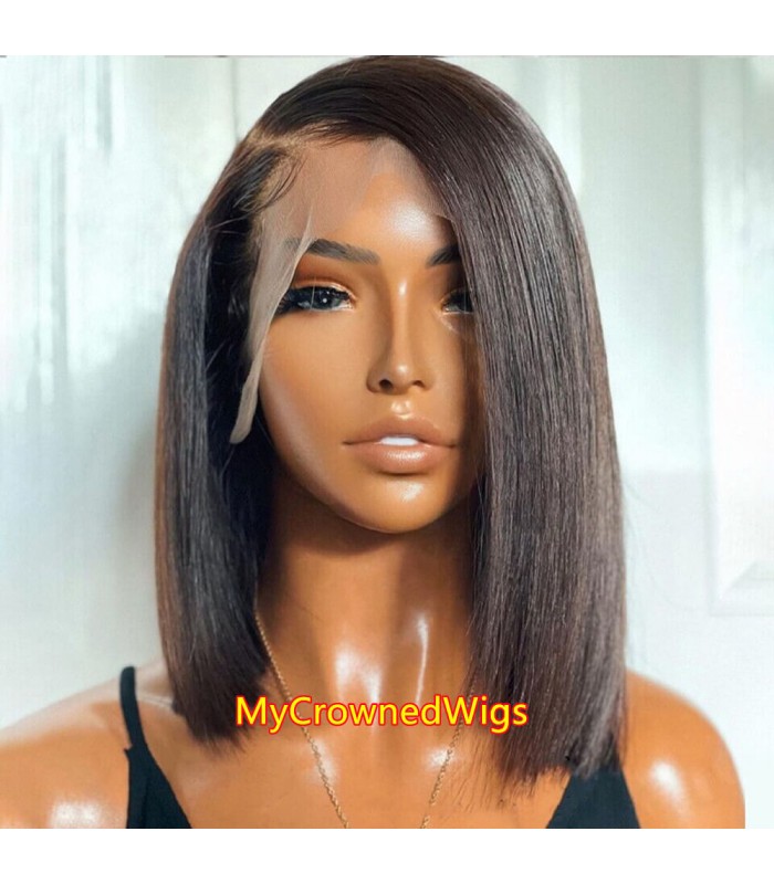 Skin Melt Side Parting Bob 13*6 HD Lace Front Wigs [HD009]