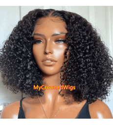 Curly Bob 5x5 HD Lace Closure Human Hair Wig -【HCW112】